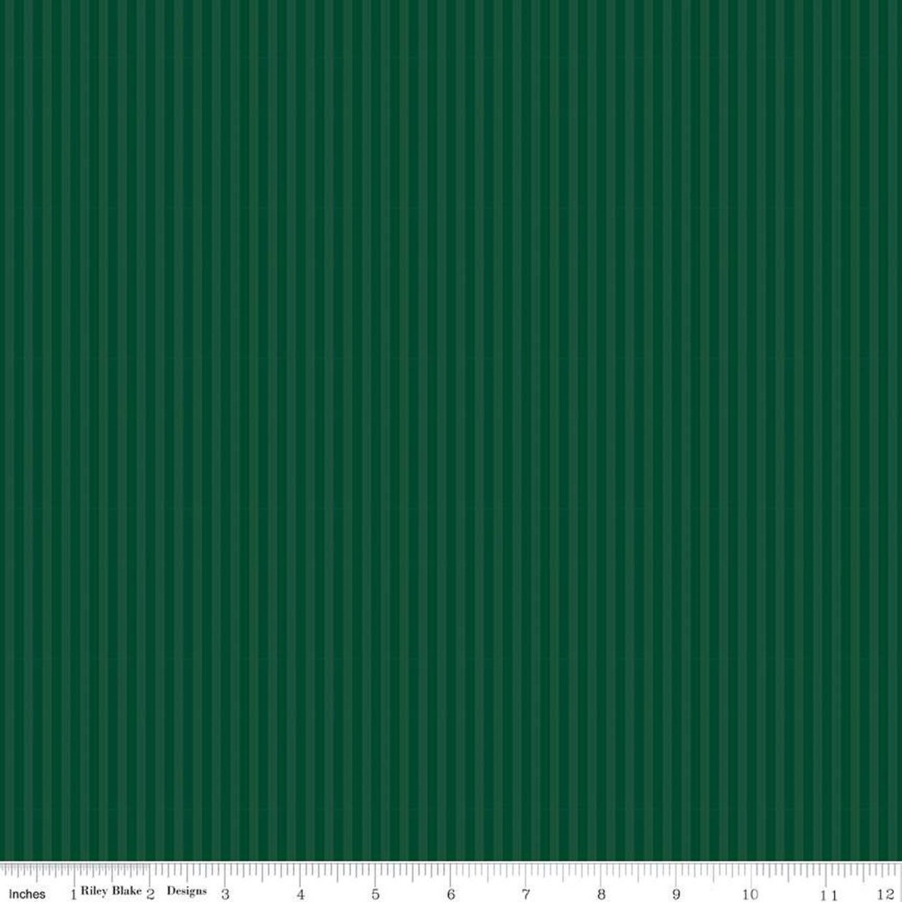 Fabric Riley Blake Basics Christmas Green 1/8" Tonal Stripes by the Quarter Yard C500-CHRISTMAS